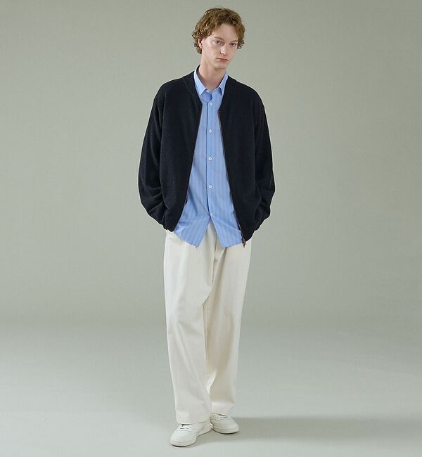 ABAHOUSE「コットンブークレー ダブルZIP ニットブルゾン / クルーカーディガン」|ブルゾン・スタジャン|
