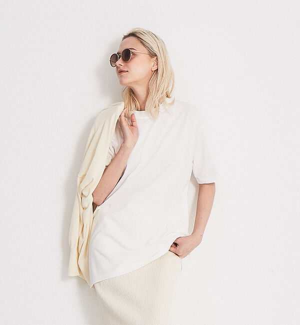 Rouge vif「ピースダイコットンチュニックTシャツ」|Tシャツ・カットソー|ホワイト