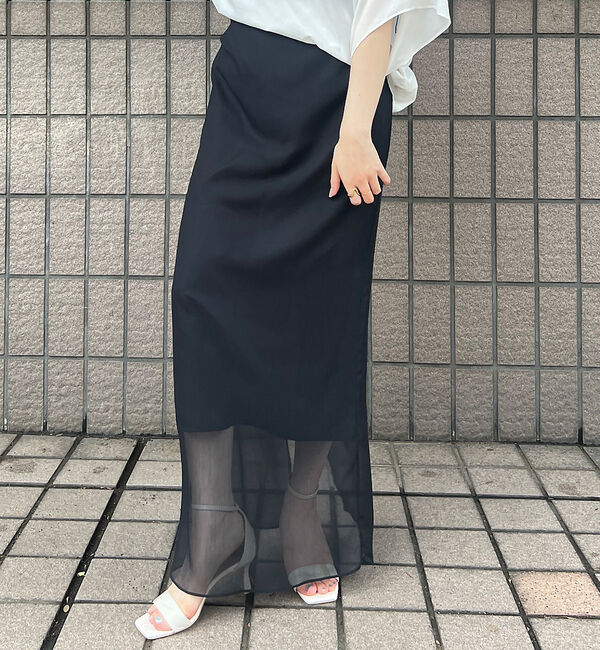 Rouge vif「楊柳シアーロングスカート」|スカート|