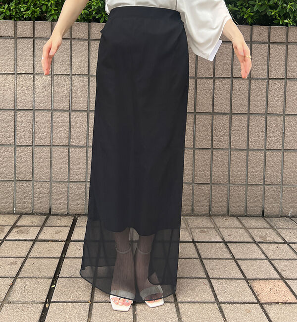 Rouge vif「楊柳シアーロングスカート」|スカート|