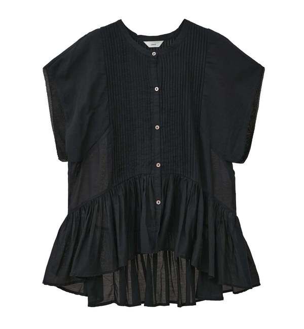 Liesse「【インド生産】ピンタックブラウス」|シャツ・ブラウス|ブラック