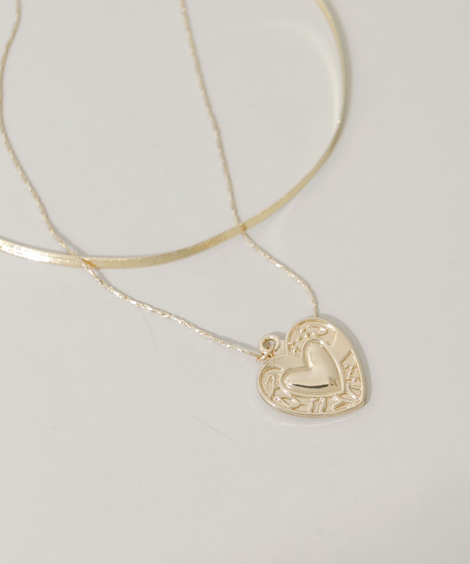 SMELLY「ハートプレートレイヤードネックレス」|ネックレス|