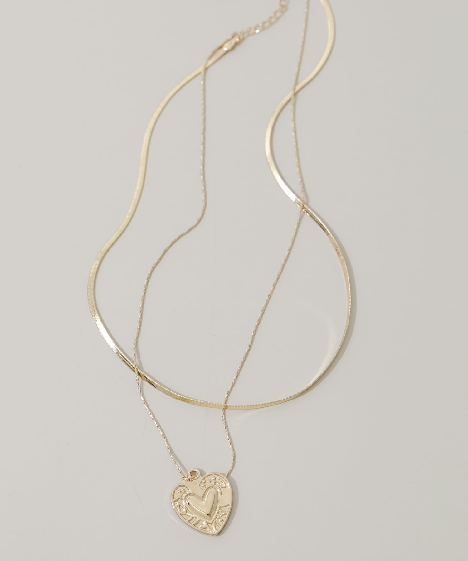 SMELLY「ハートプレートレイヤードネックレス」|ネックレス|