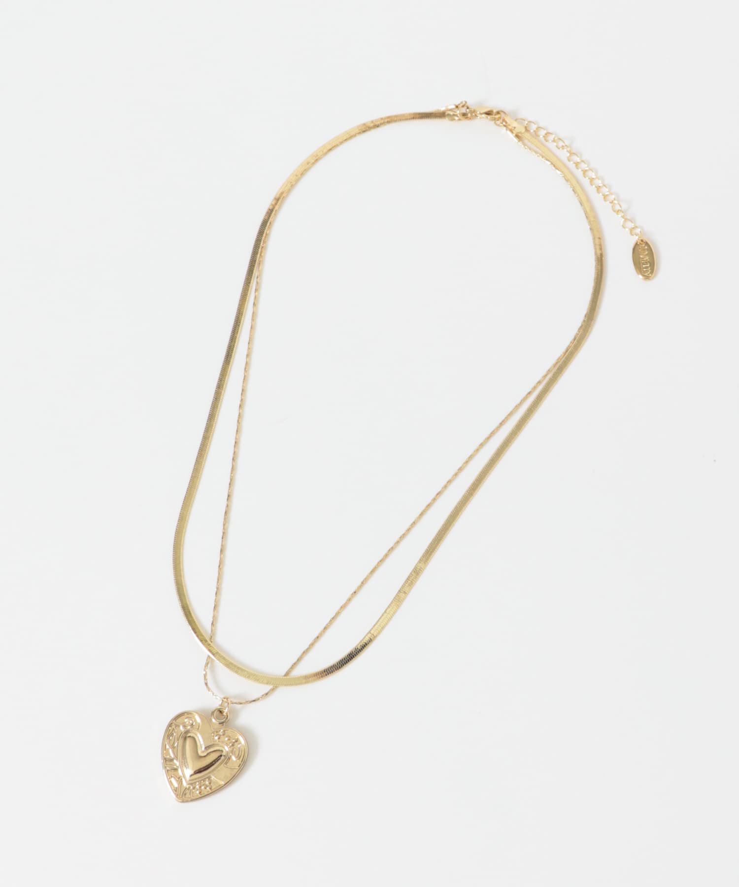 SMELLY「ハートプレートレイヤードネックレス」|ネックレス|