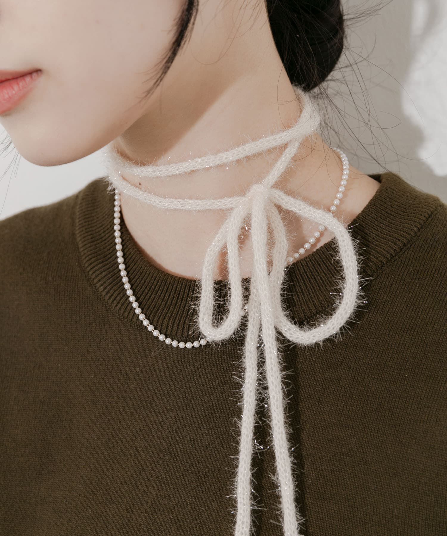 SMELLY「ラメフェザーヤーンコード2セットネックレス」|ネックレス|