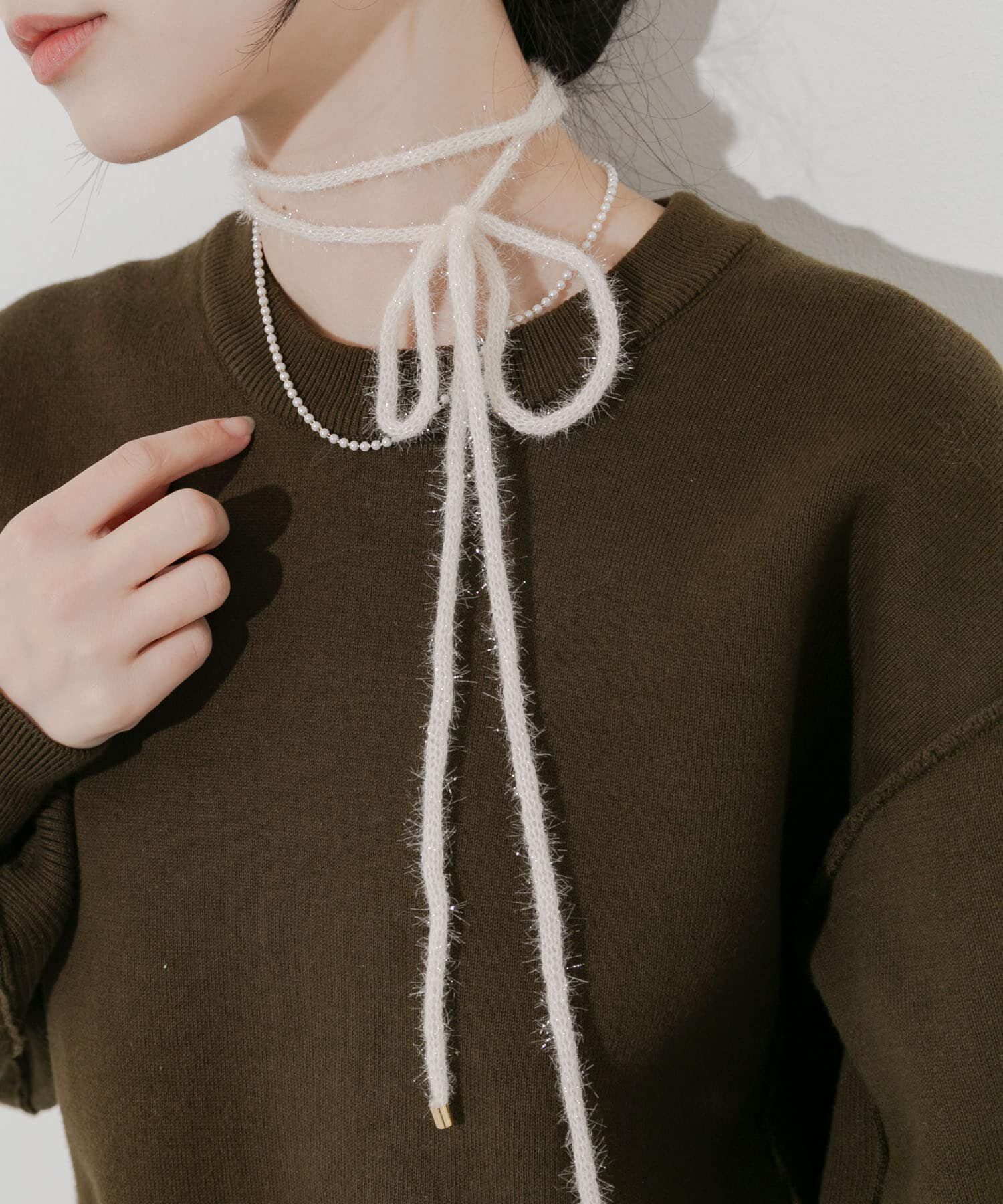 SMELLY「ラメフェザーヤーンコード2セットネックレス」|ネックレス|