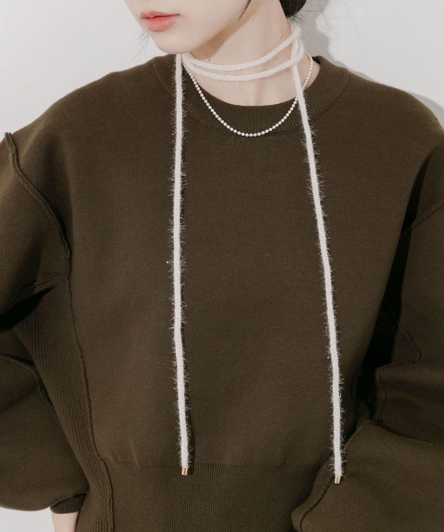 SMELLY「ラメフェザーヤーンコード2セットネックレス」|ネックレス|