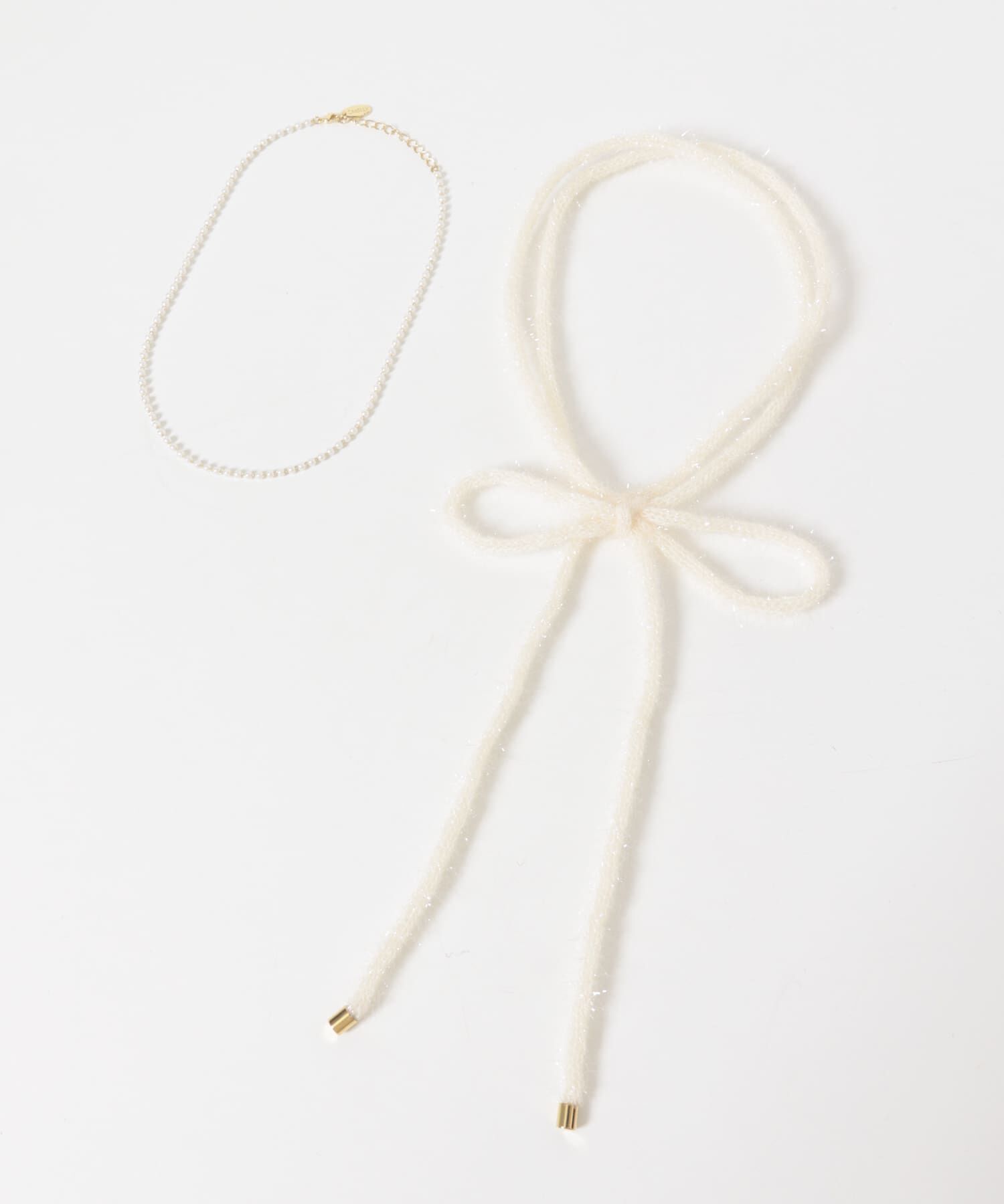 SMELLY「ラメフェザーヤーンコード2セットネックレス」|ネックレス|