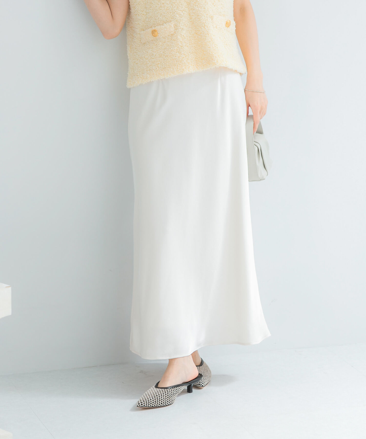 URBAN RESEARCH ROSSO「ヴィンテージシルキーサテンイージースカート」|スカート|