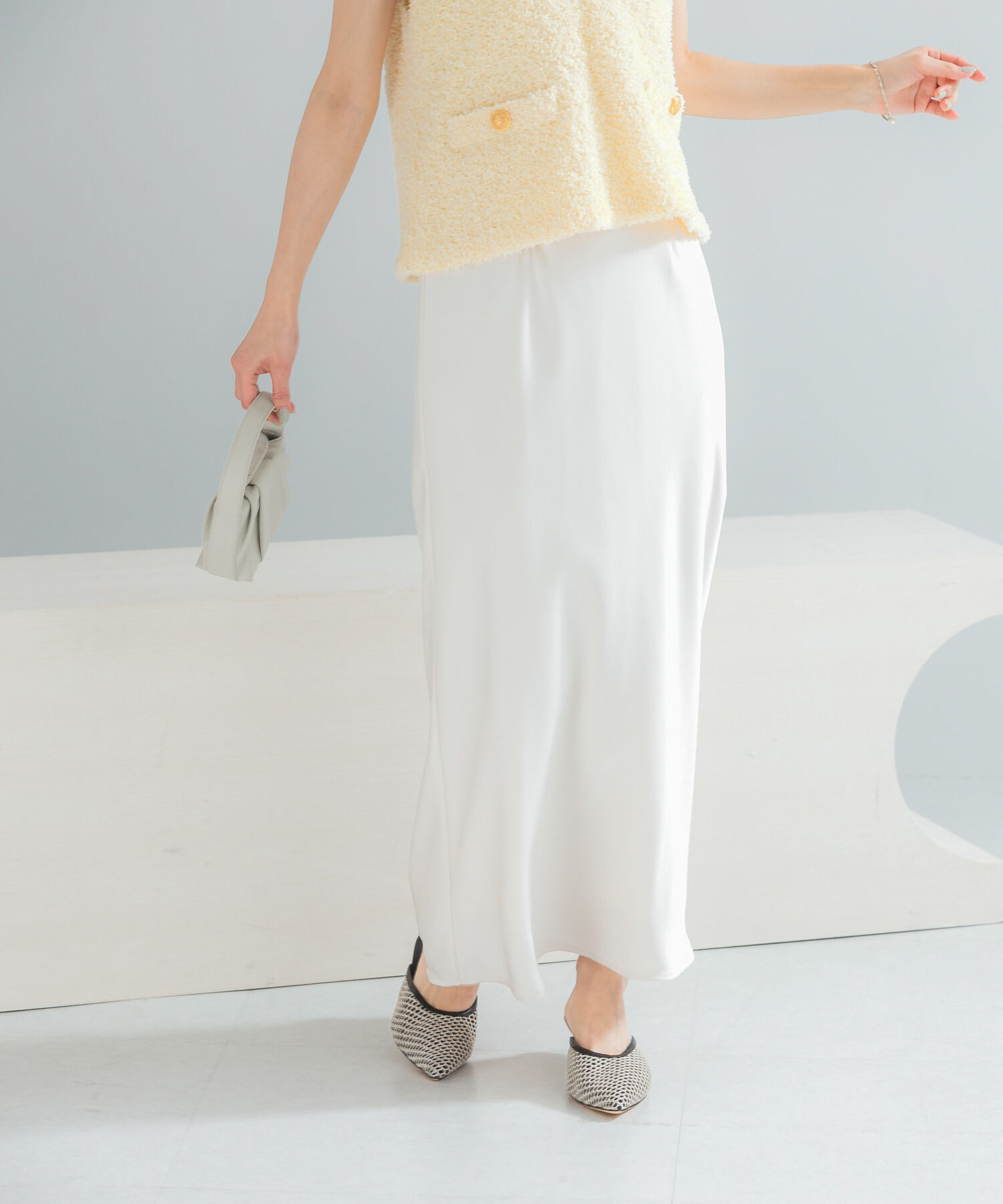 URBAN RESEARCH ROSSO「ヴィンテージシルキーサテンイージースカート」|スカート|