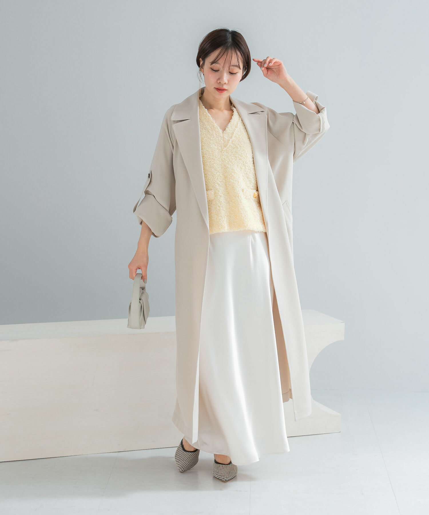 URBAN RESEARCH ROSSO「ヴィンテージシルキーサテンイージースカート」|スカート|