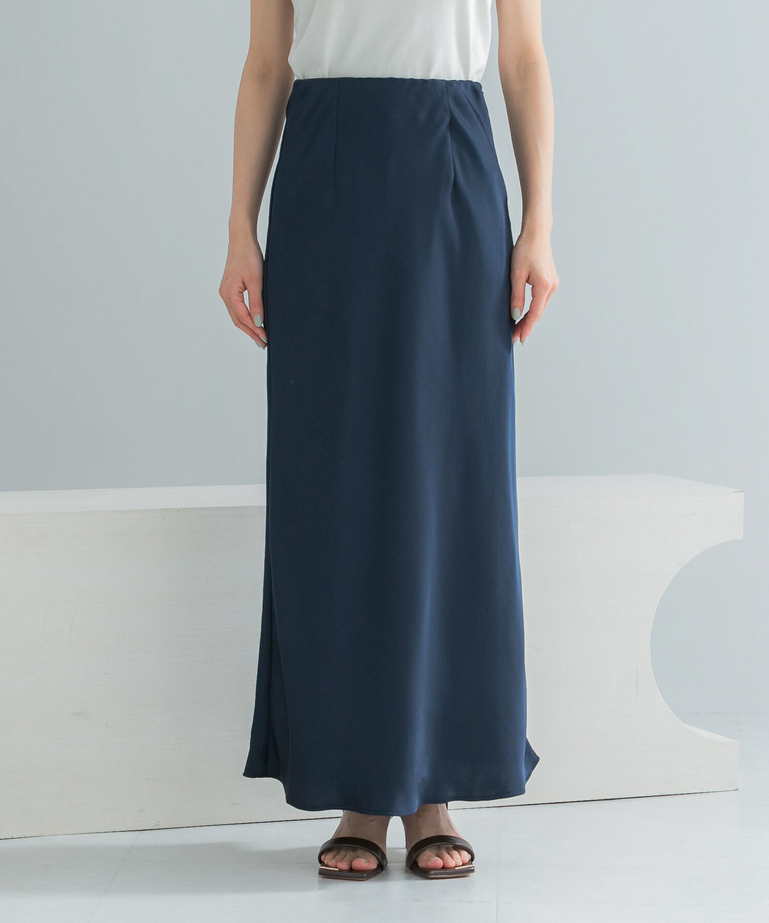 URBAN RESEARCH ROSSO「ヴィンテージシルキーサテンイージースカート」|スカート|