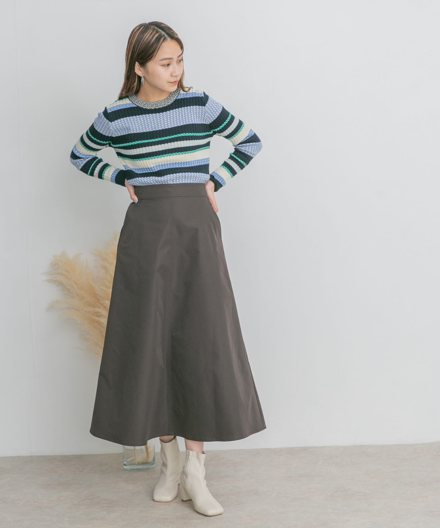  「ツイルフレアロングスカート」|スカート|
