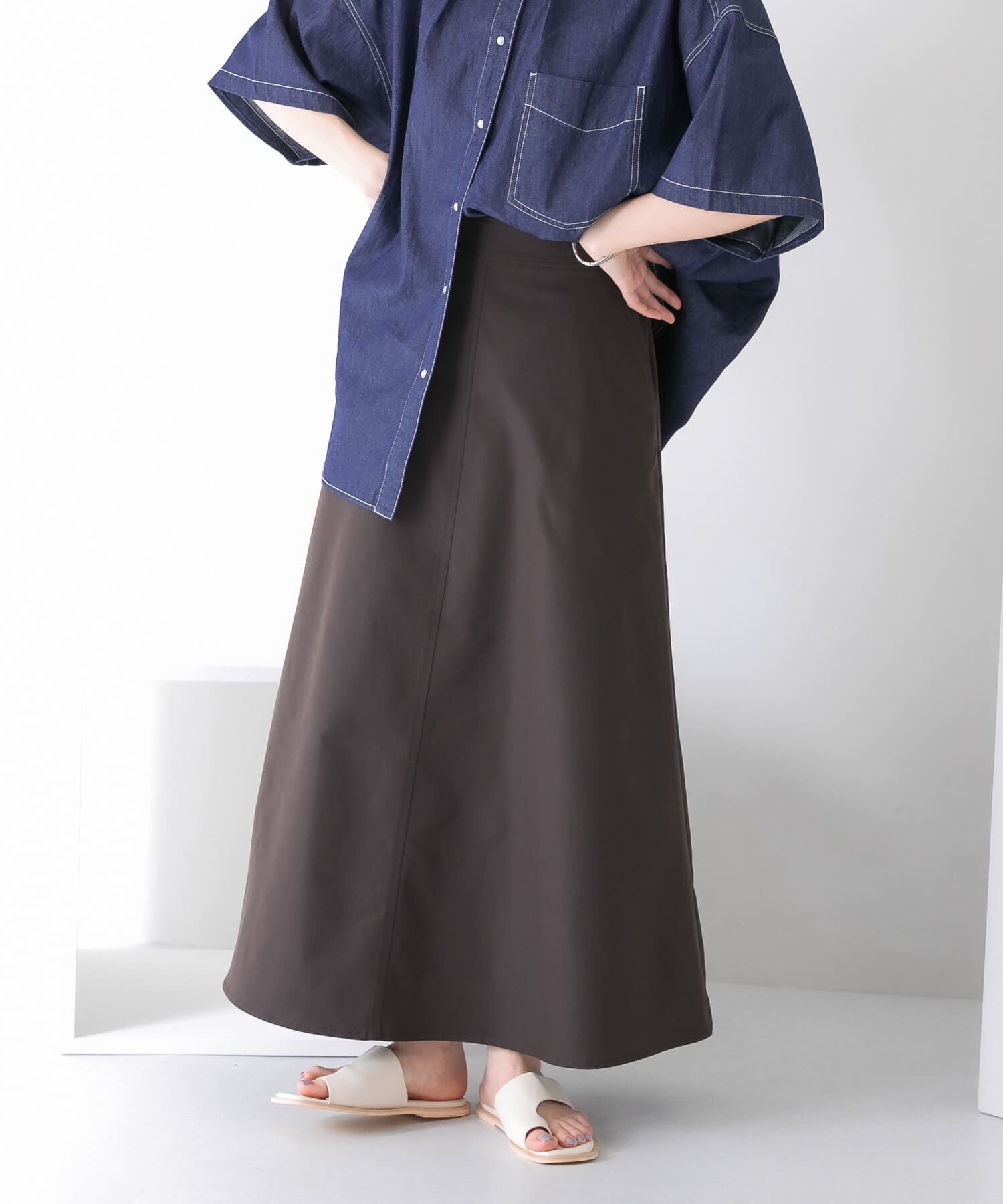  「ツイルフレアロングスカート」|スカート|