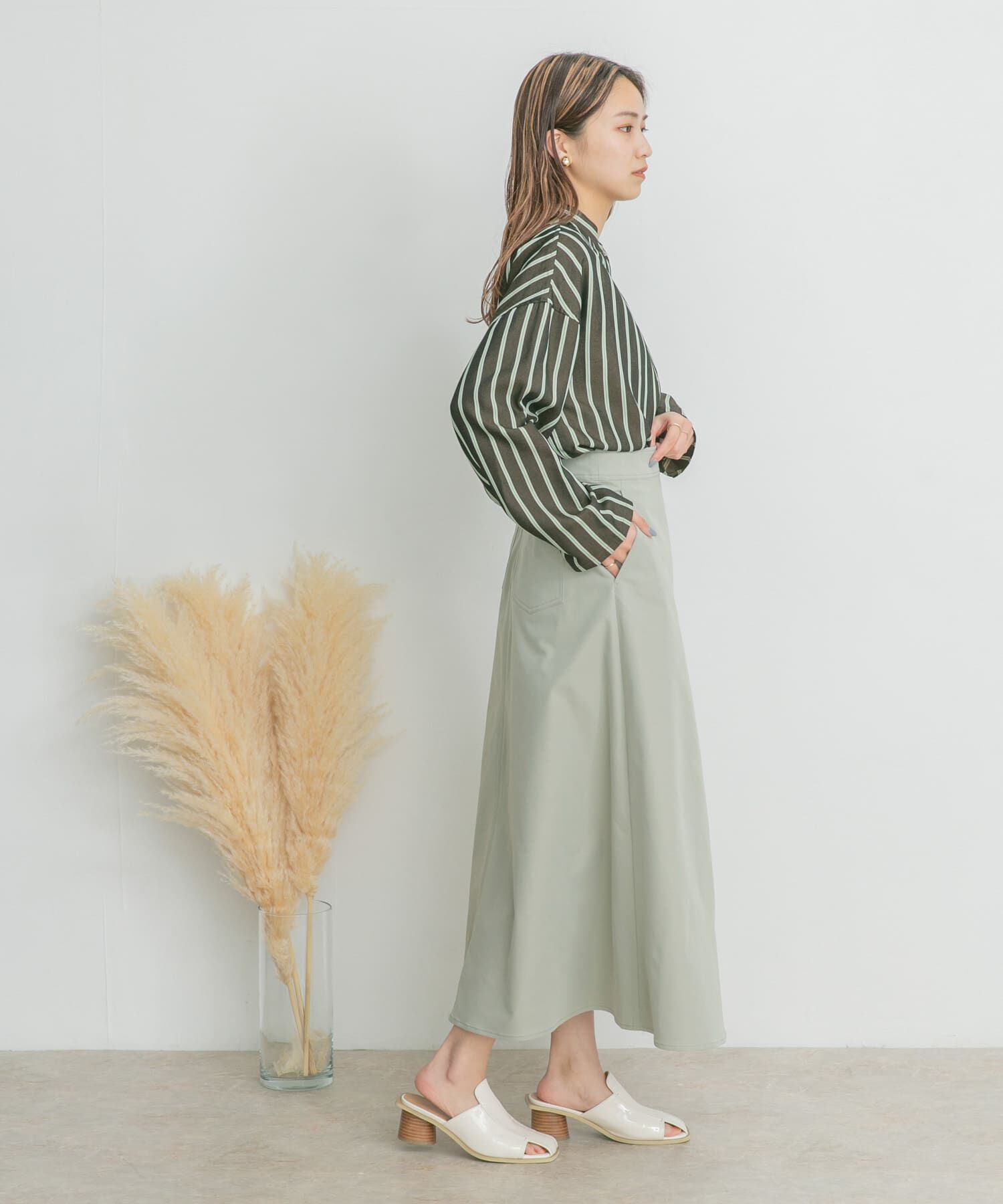  「ツイルフレアロングスカート」|スカート|