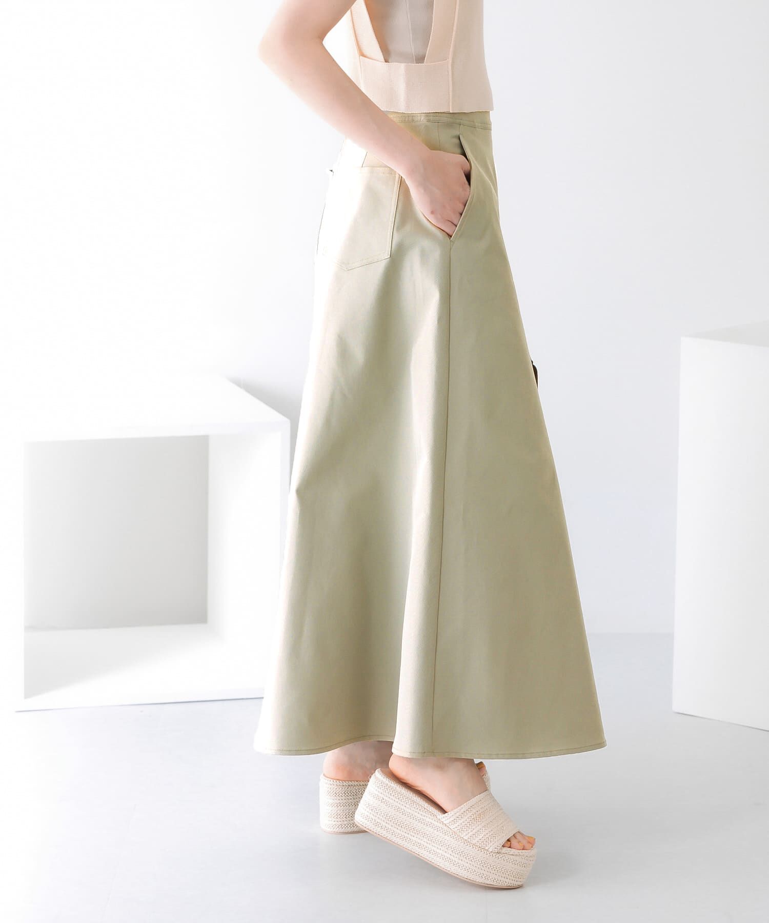  「ツイルフレアロングスカート」|スカート|