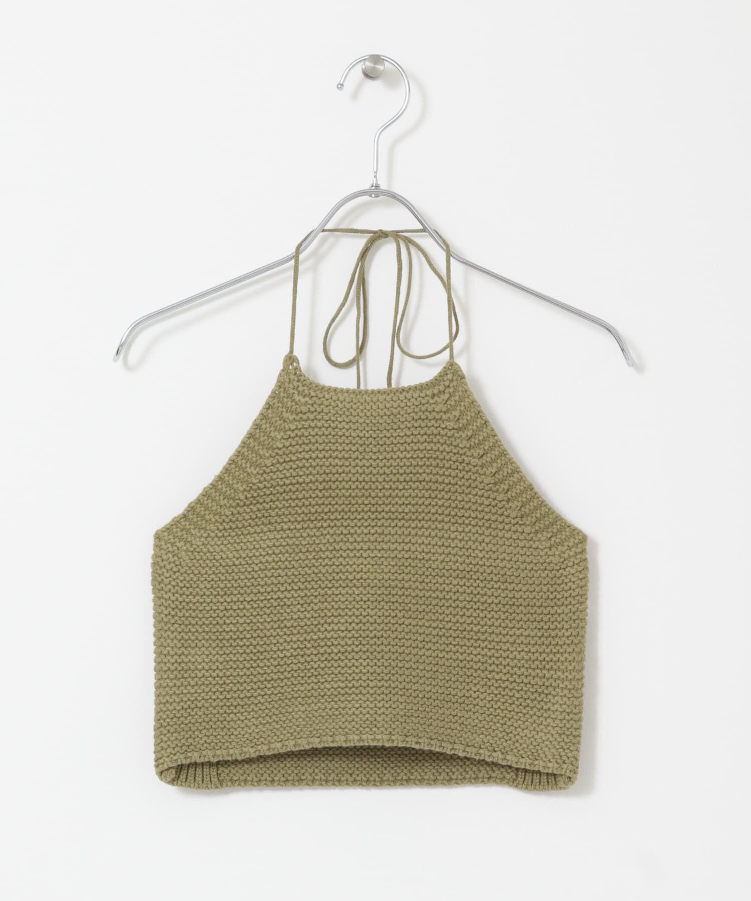  「ガーター編みホルターニット」|ニット・セーター|