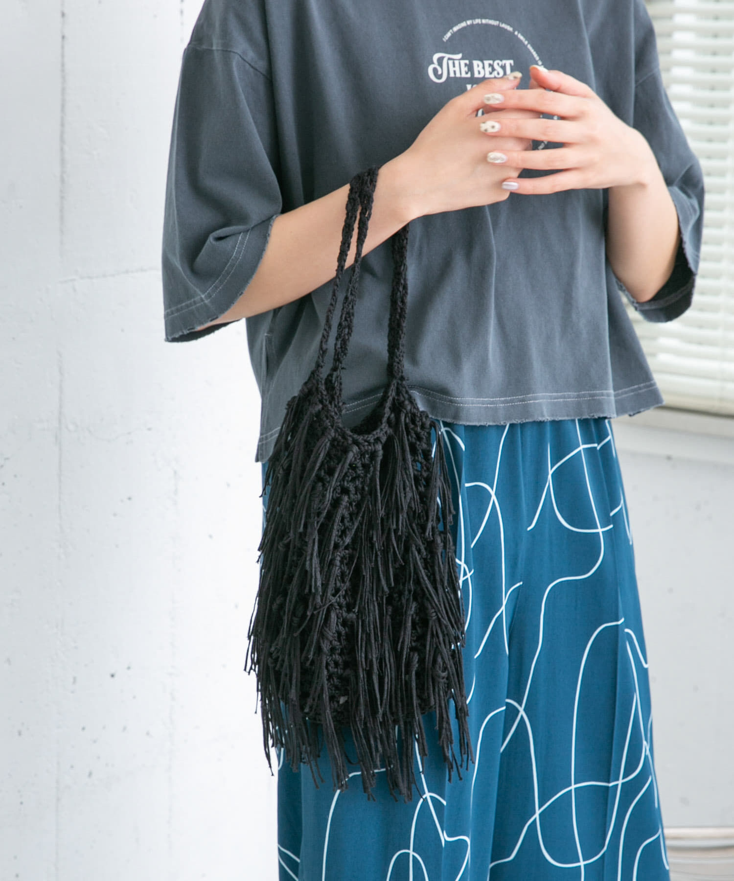  「フリンジニットBAG」|ハンドバッグ|