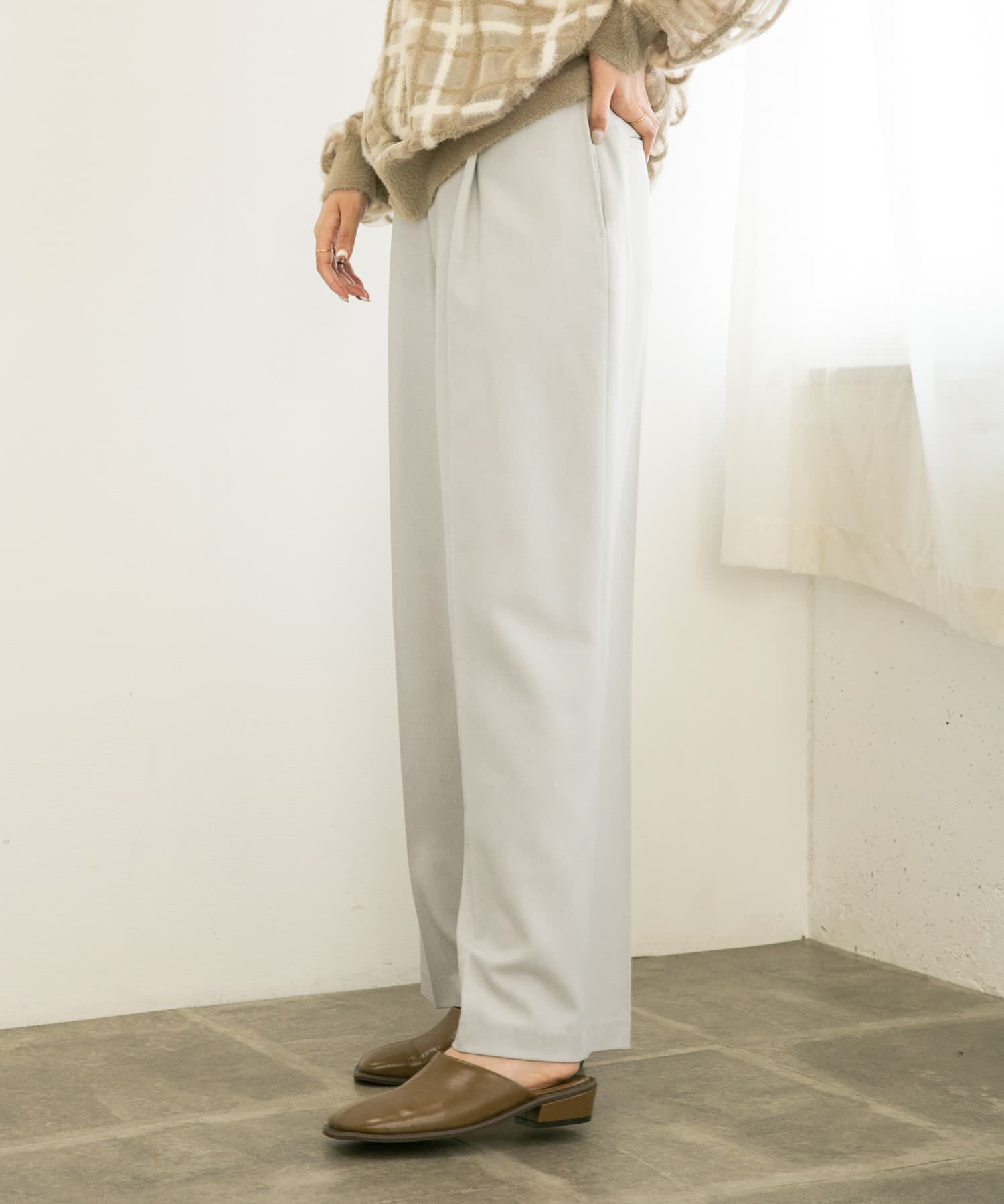  「センタープレスハイウエストWIDEパンツ」|その他|