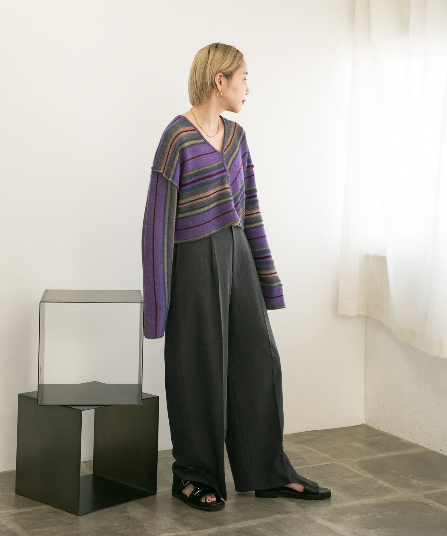  「センタープレスハイウエストWIDEパンツ」|その他|