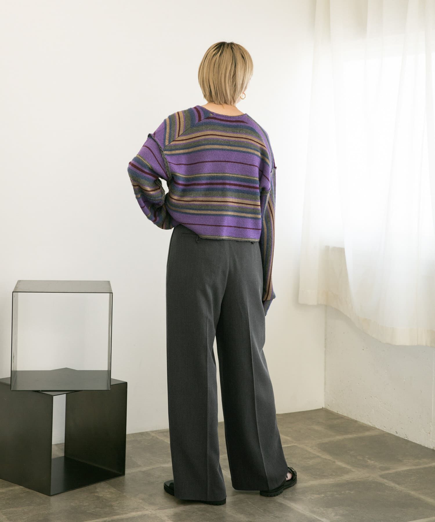  「センタープレスハイウエストWIDEパンツ」|その他|