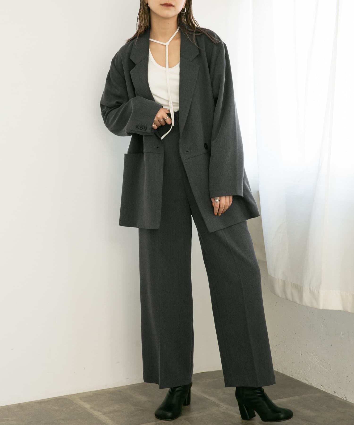  「センタープレスハイウエストWIDEパンツ」|その他|