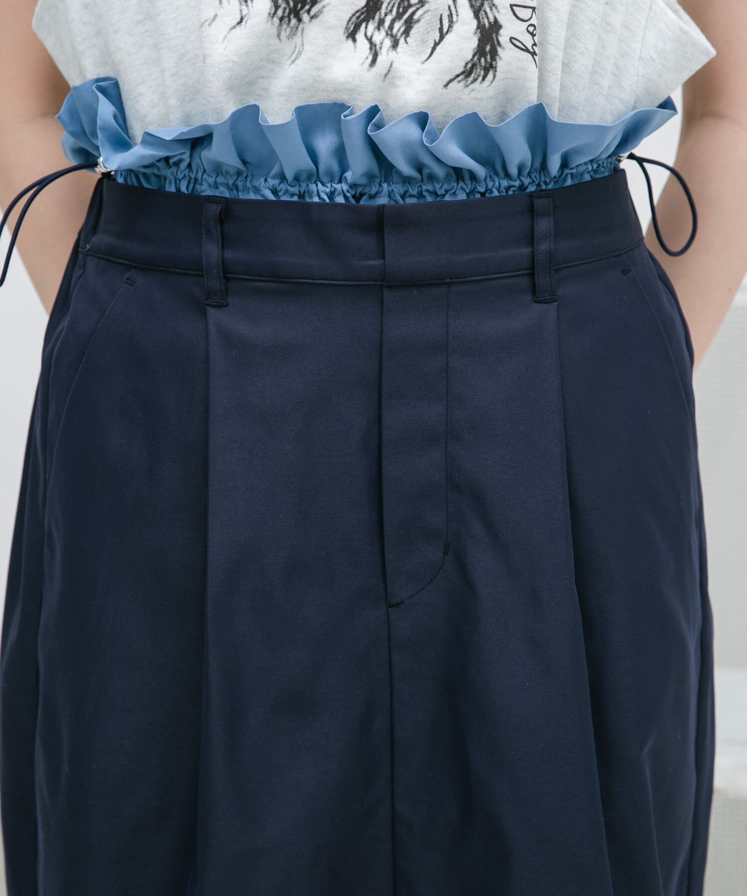  「ウエストドロストレイヤードスカート」|スカート|