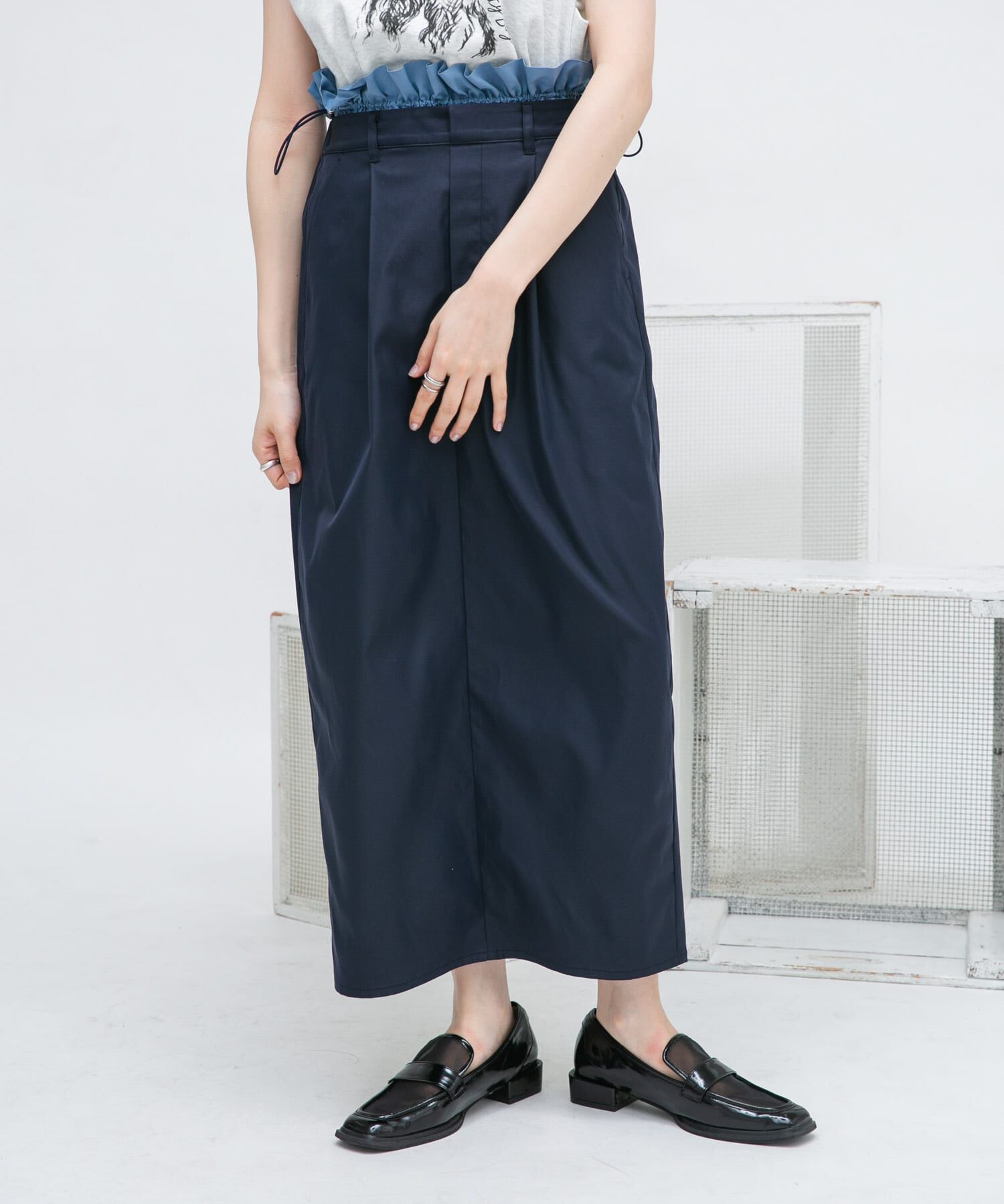  「ウエストドロストレイヤードスカート」|スカート|