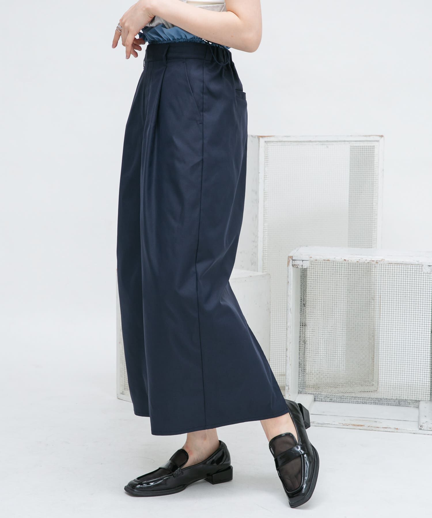  「ウエストドロストレイヤードスカート」|スカート|