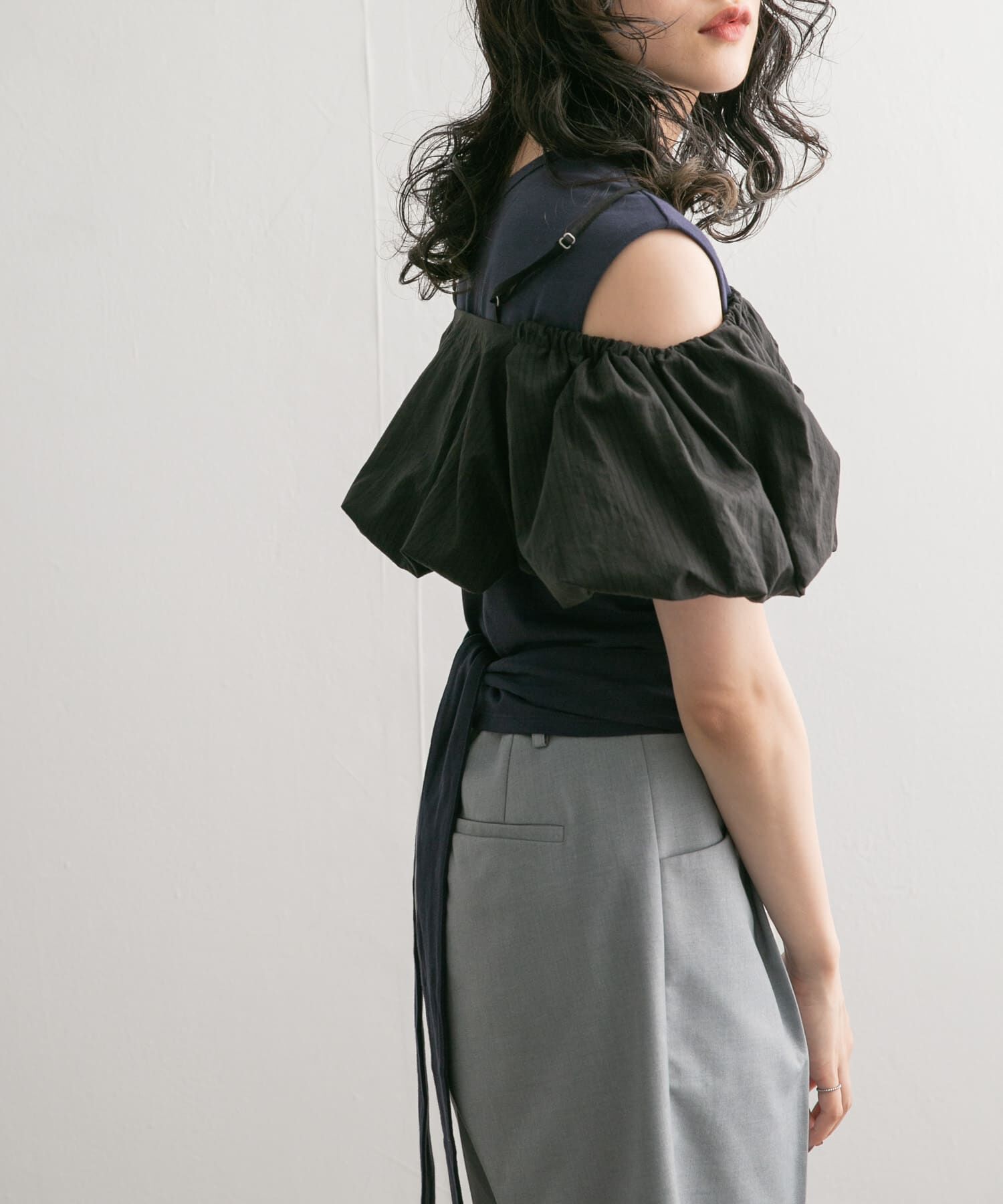  「ウエストノットノースリーブトップス」|Tシャツ・カットソー|