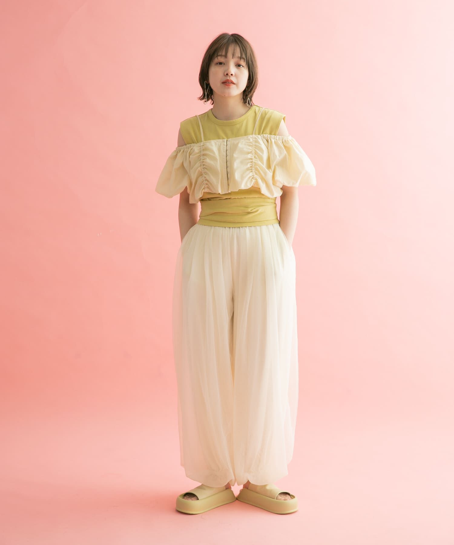  「ウエストノットノースリーブトップス」|Tシャツ・カットソー|