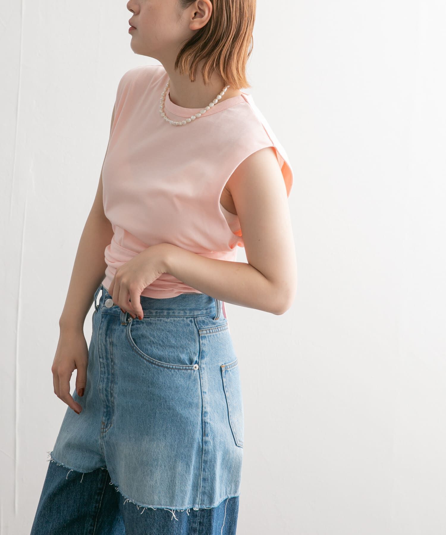  「ウエストノットノースリーブトップス」|Tシャツ・カットソー|