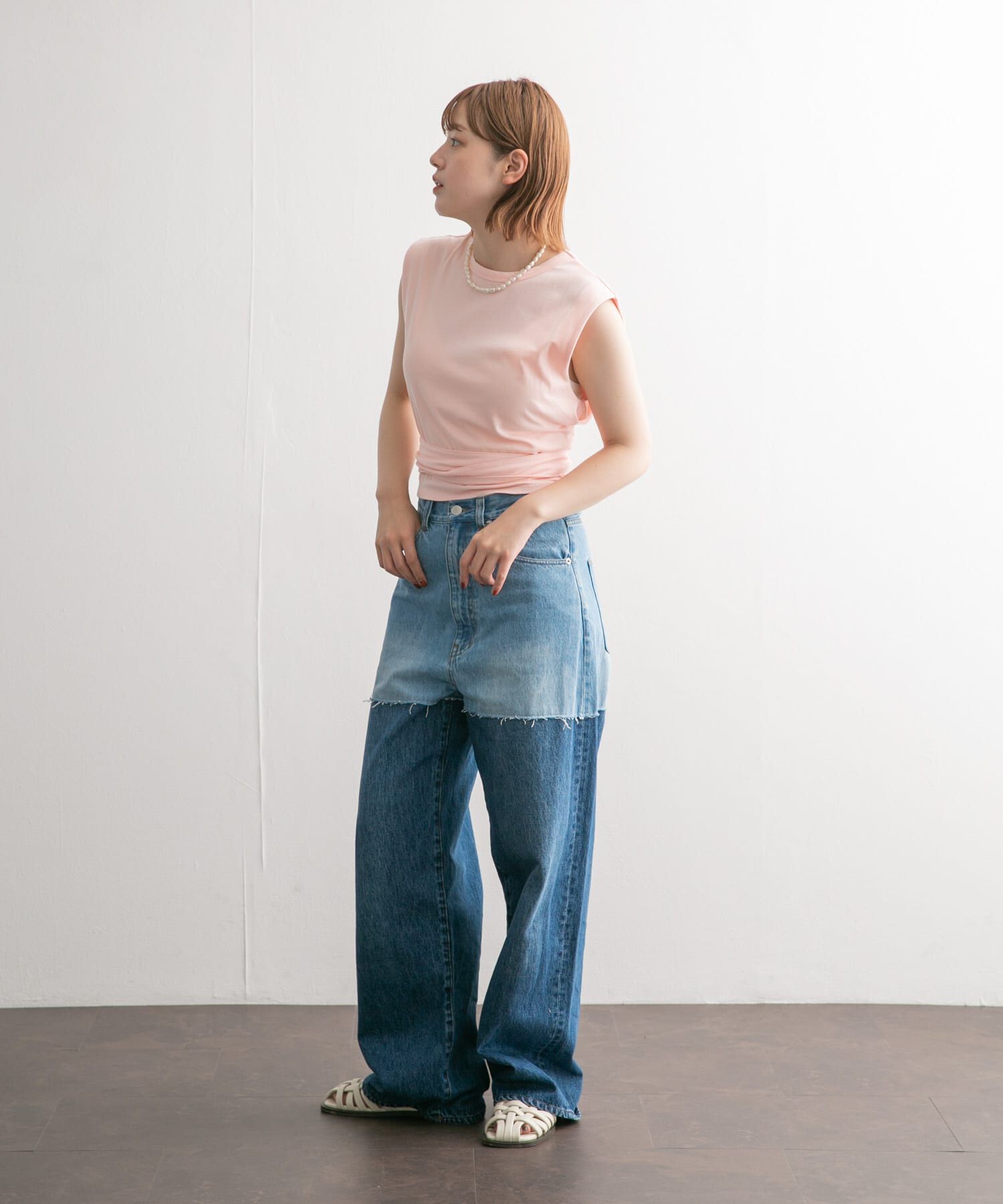  「ウエストノットノースリーブトップス」|Tシャツ・カットソー|