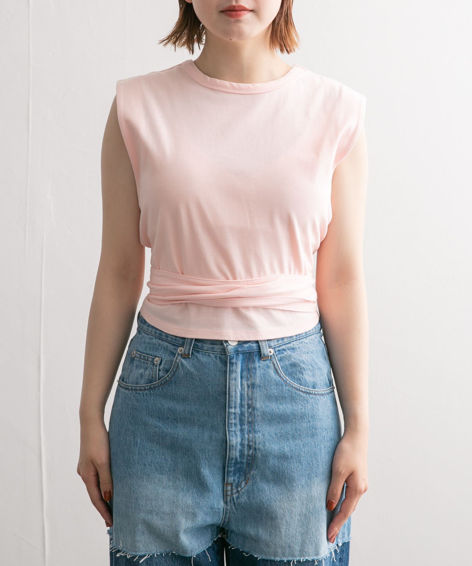  「ウエストノットノースリーブトップス」|Tシャツ・カットソー|