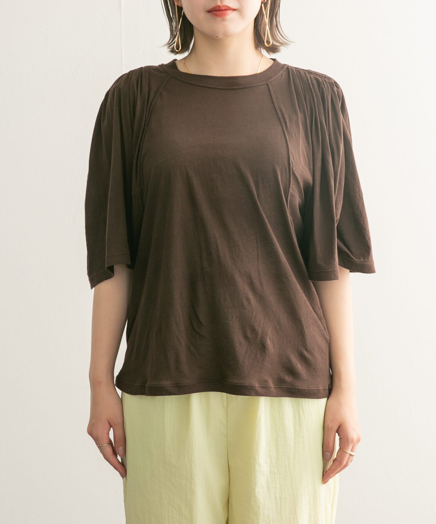  「フリルスリーブシアーカットソー」|Tシャツ・カットソー|