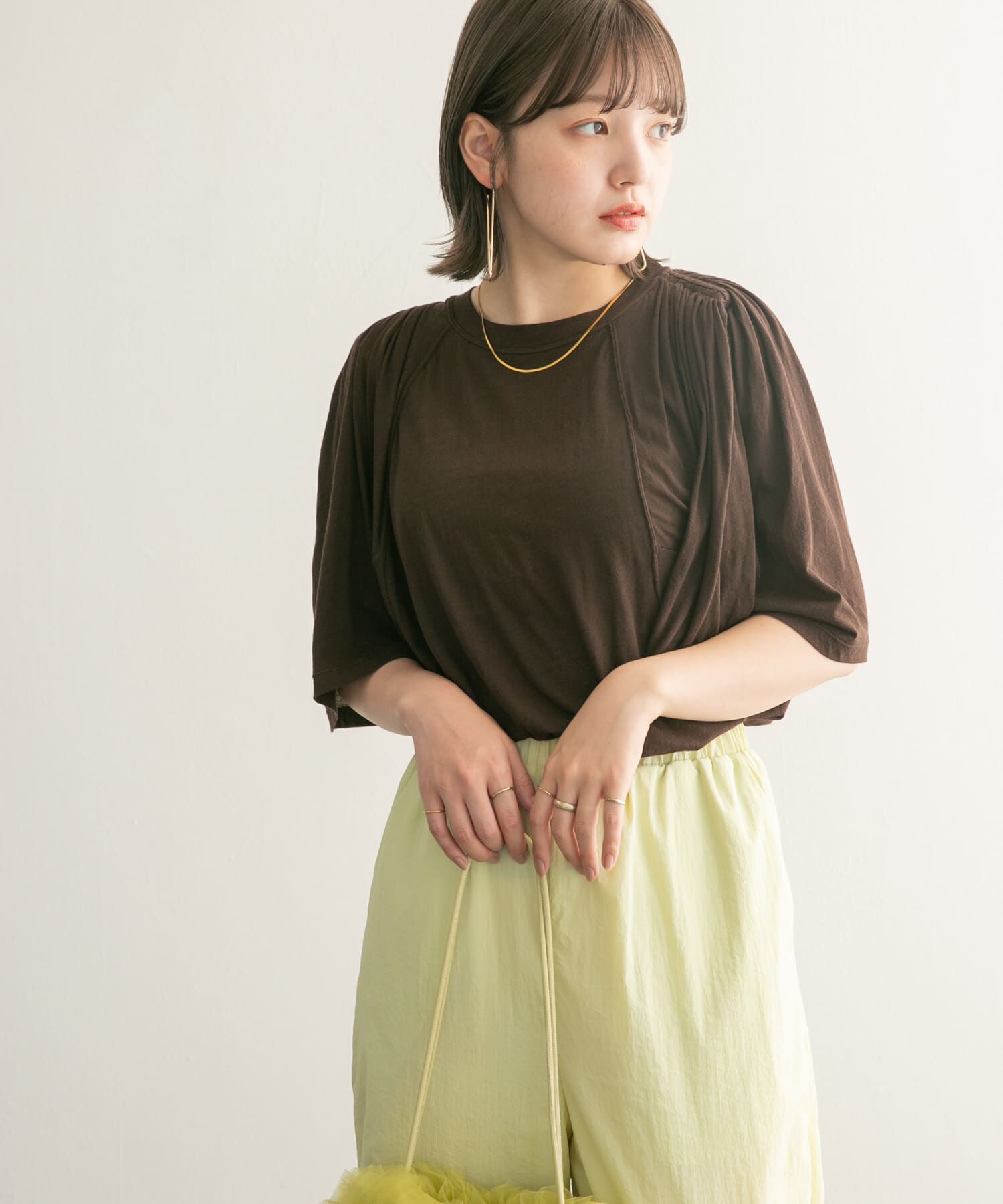  「フリルスリーブシアーカットソー」|Tシャツ・カットソー|