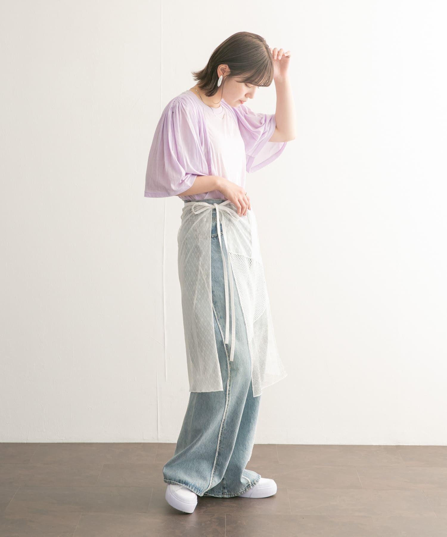  「フリルスリーブシアーカットソー」|Tシャツ・カットソー|