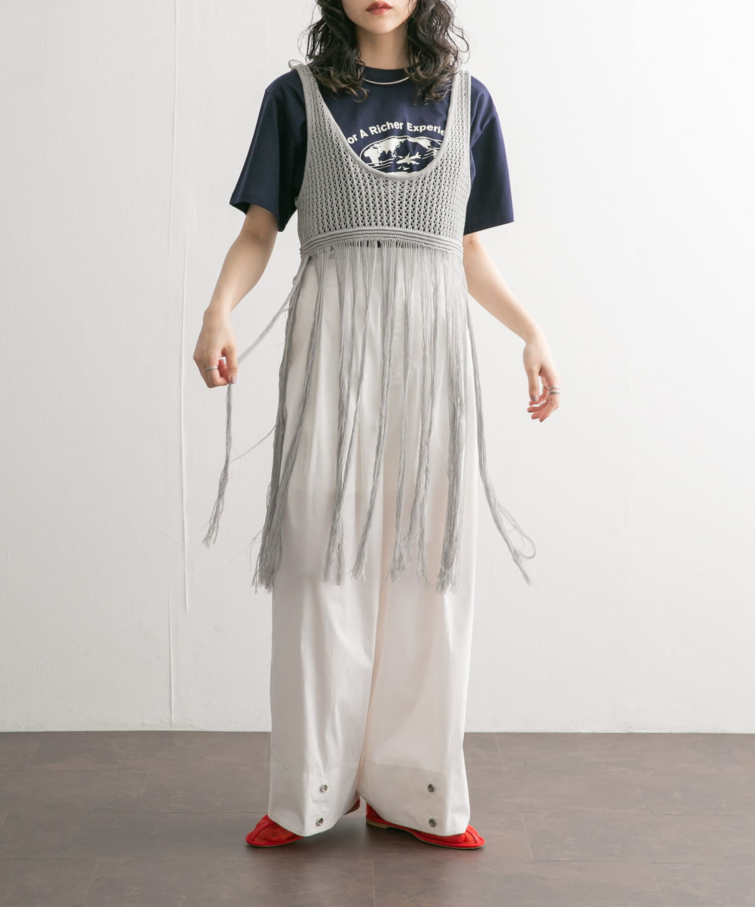  「フリンジニットタンクトップ」|ニット・セーター|