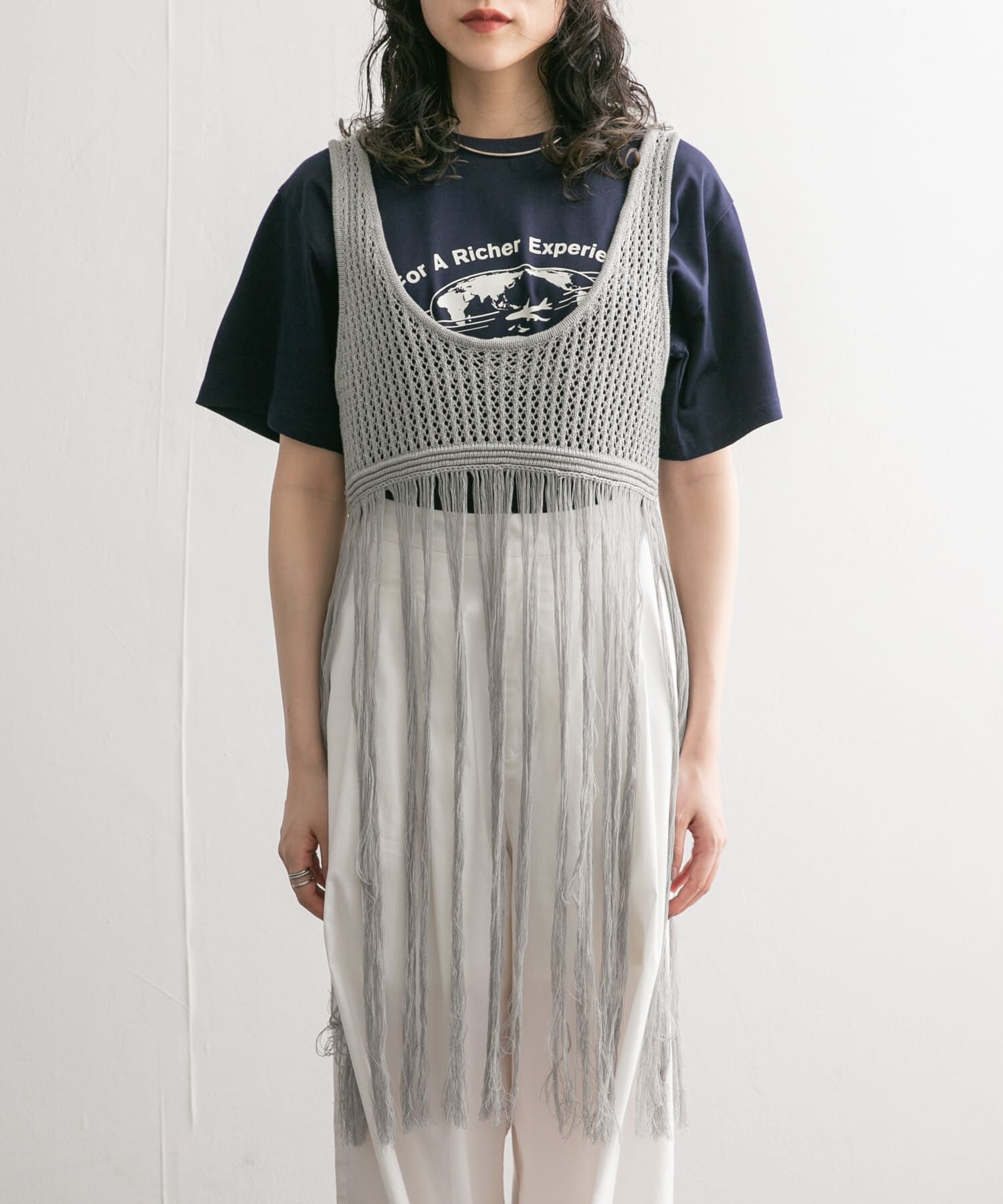  「フリンジニットタンクトップ」|ニット・セーター|