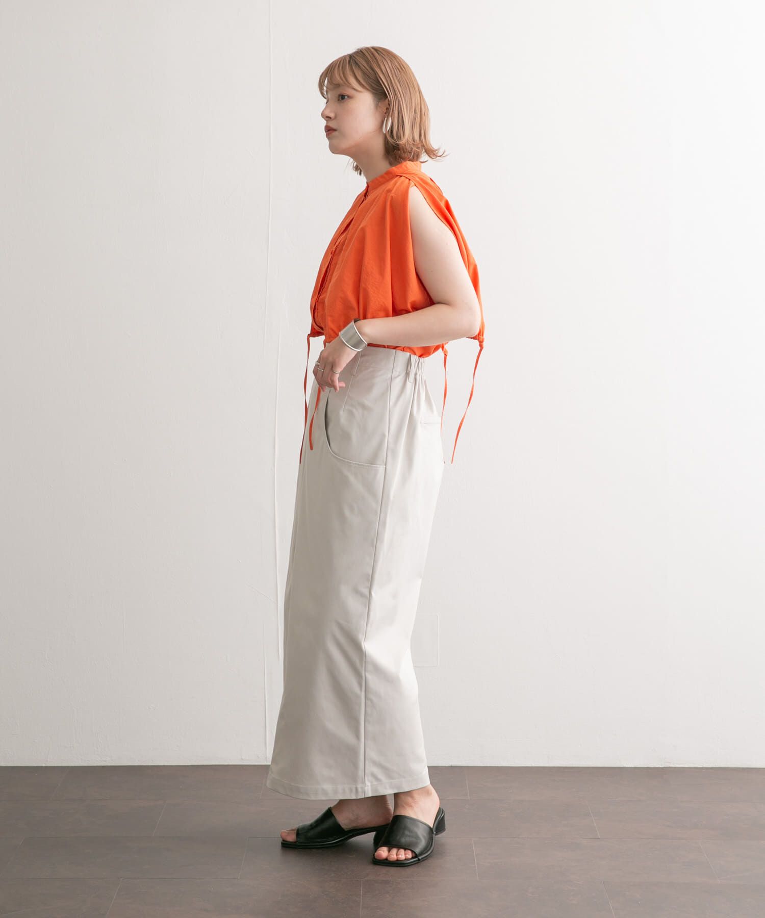  「フロントZIPペンシルスカート」|スカート|