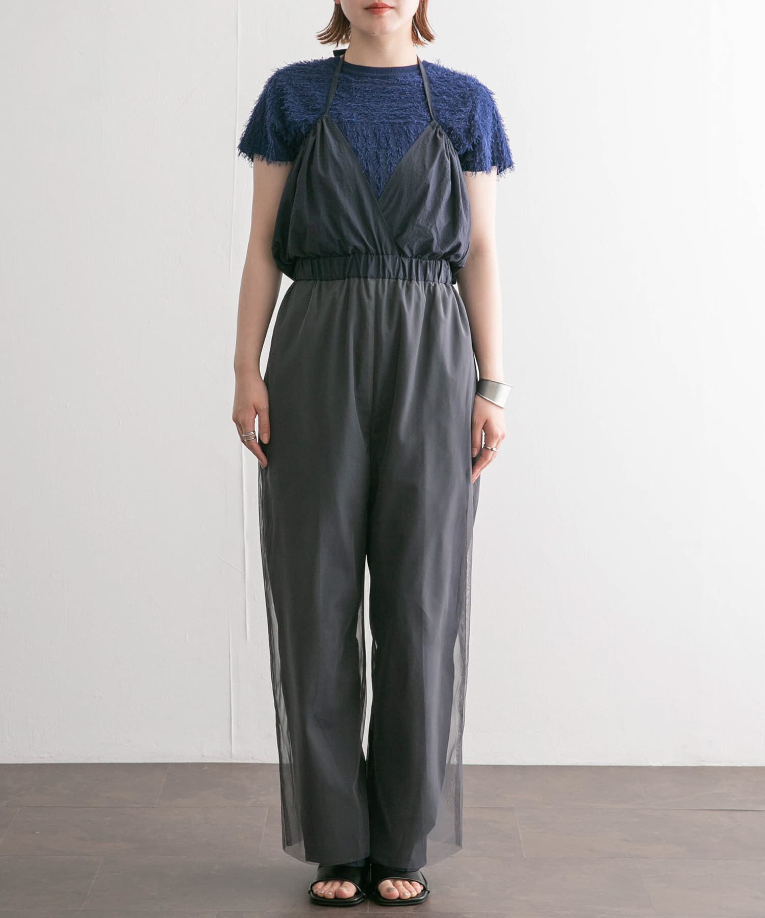  「2WAYチュールレイヤードサロペット」|スカート|