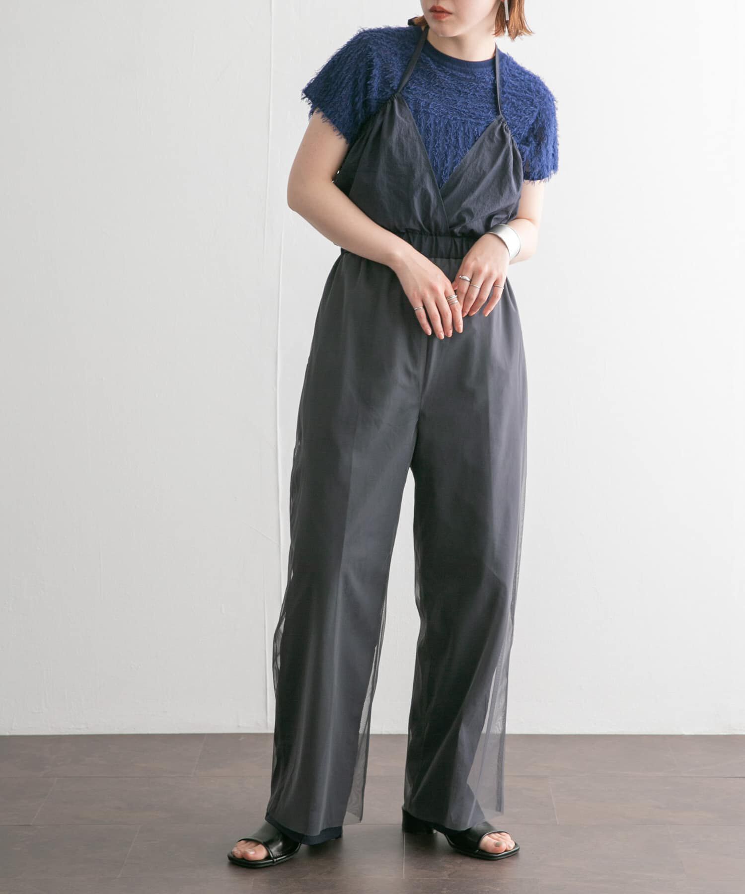  「2WAYチュールレイヤードサロペット」|スカート|