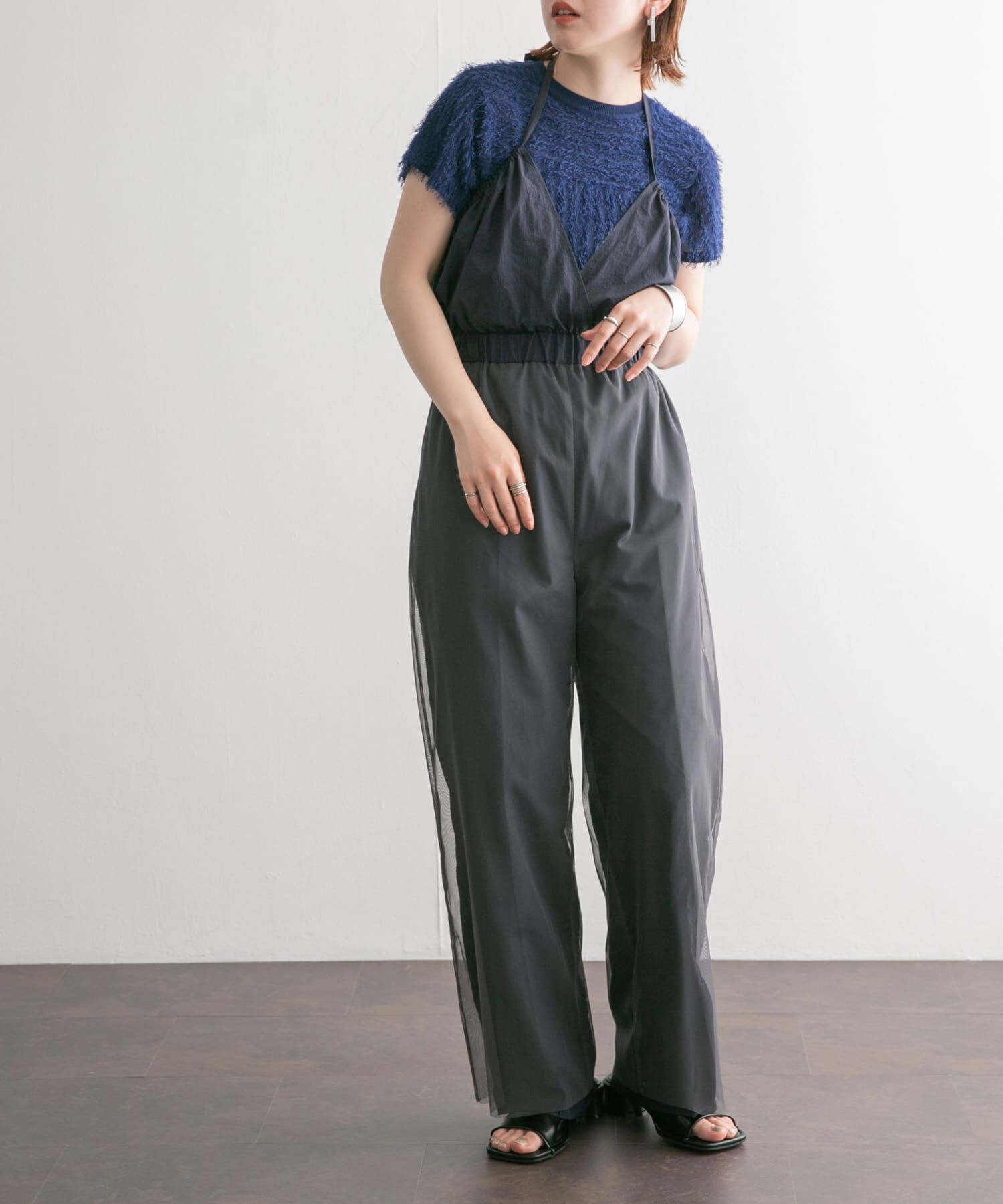  「2WAYチュールレイヤードサロペット」|スカート|