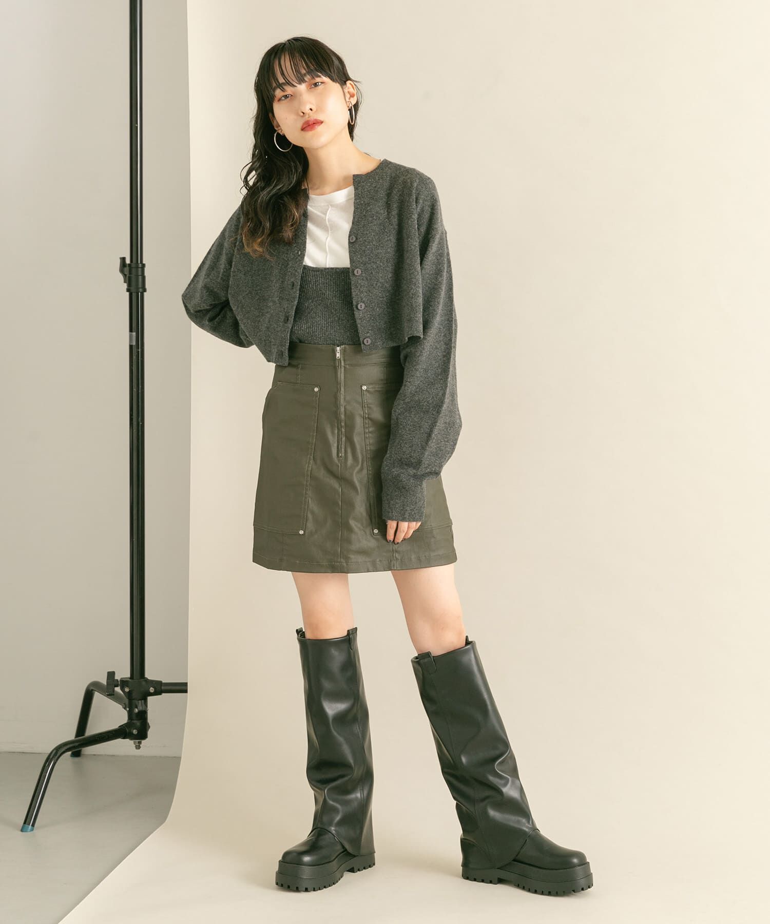  「コーティングミニスカート」|スカート|