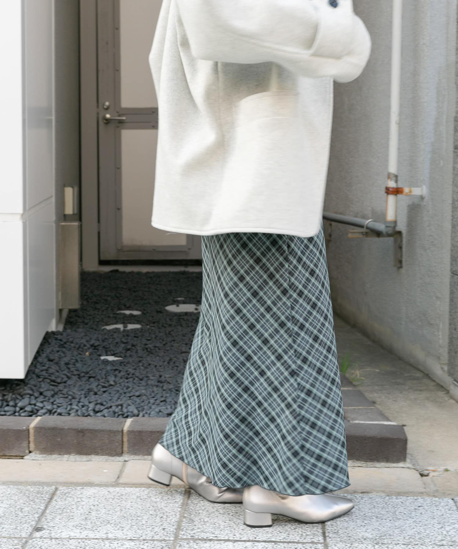  「チェックナロースカート(裏付)」|スカート|