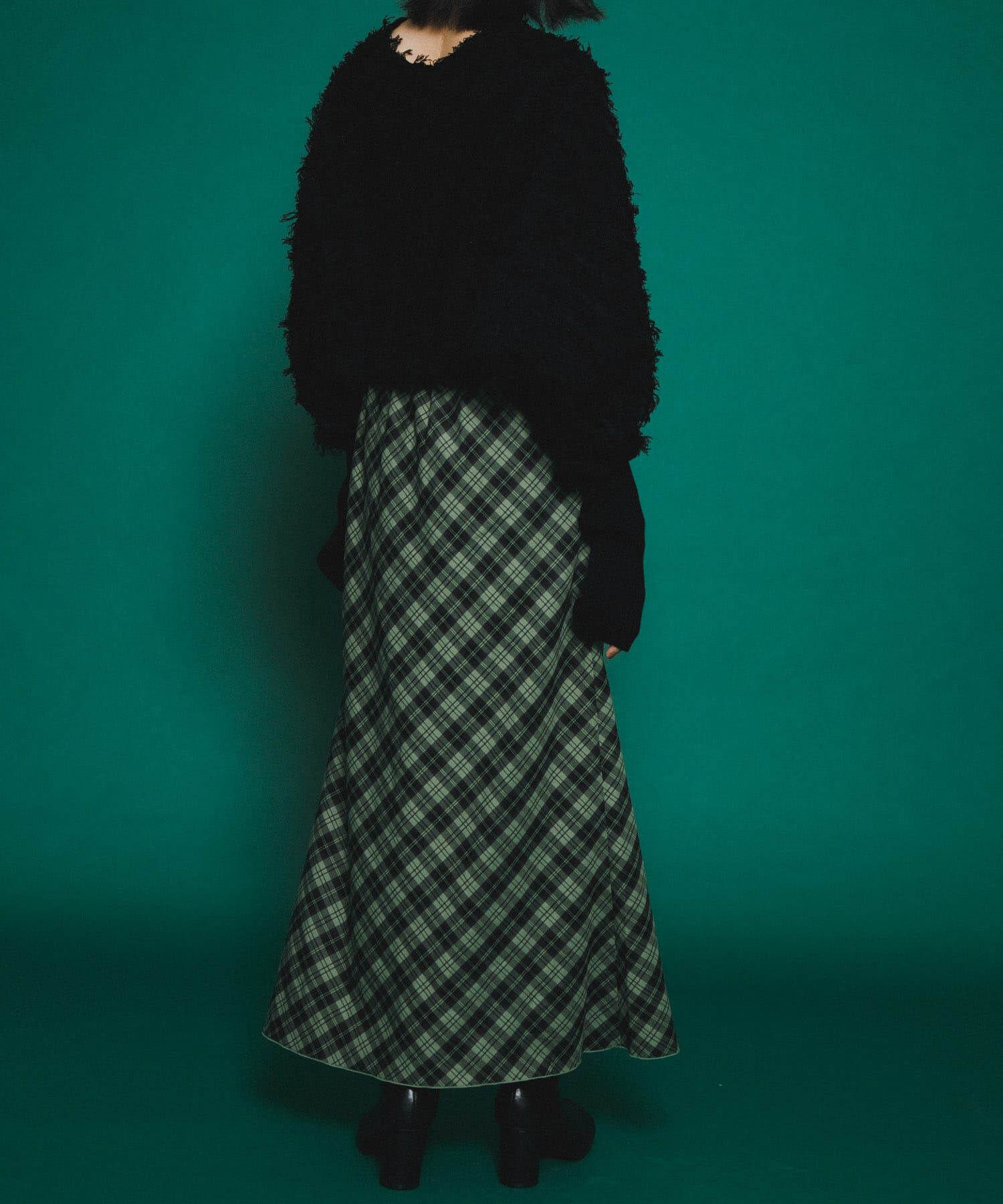  「チェックナロースカート(裏付)」|スカート|