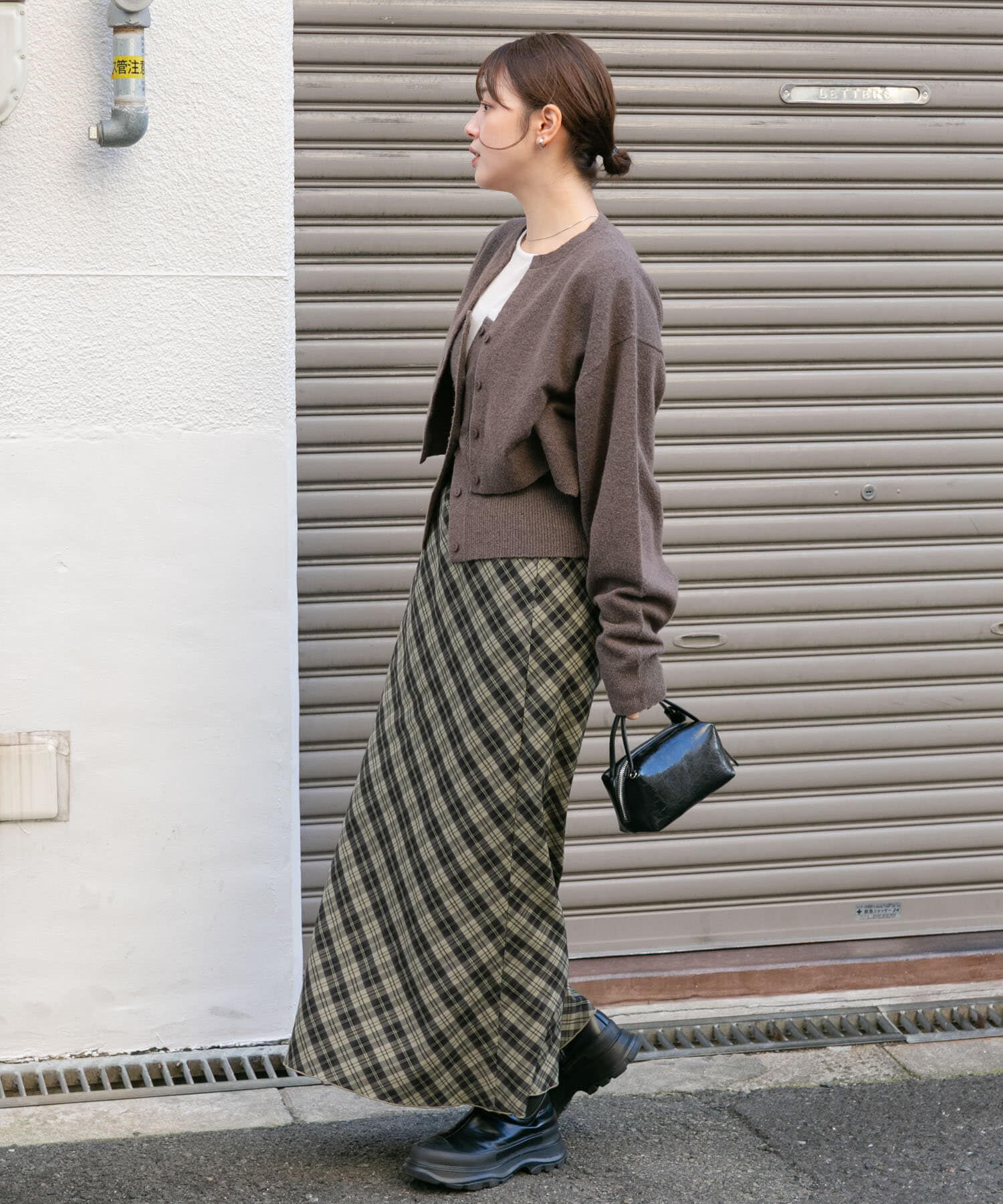  「チェックナロースカート(裏付)」|スカート|