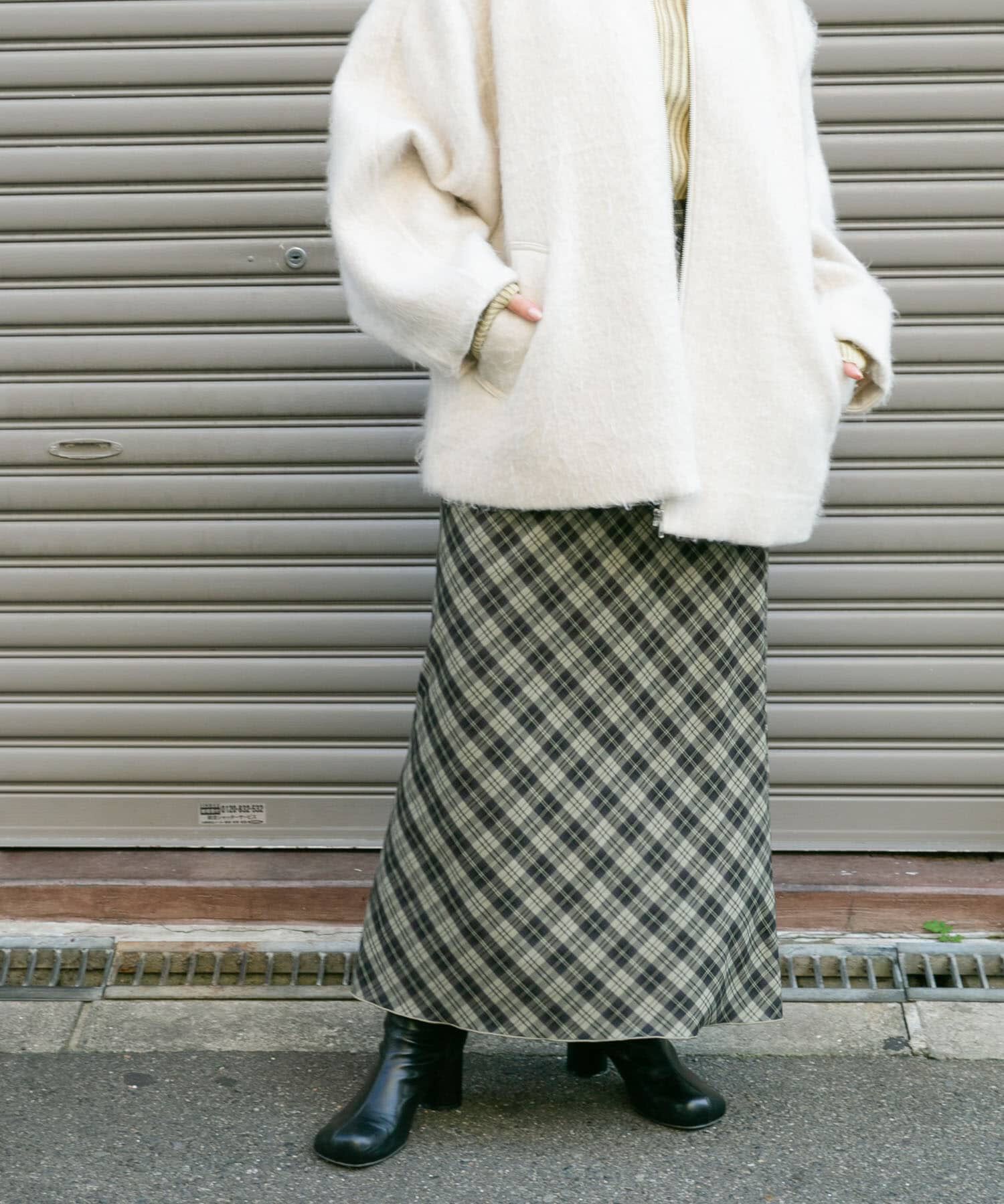  「チェックナロースカート(裏付)」|スカート|