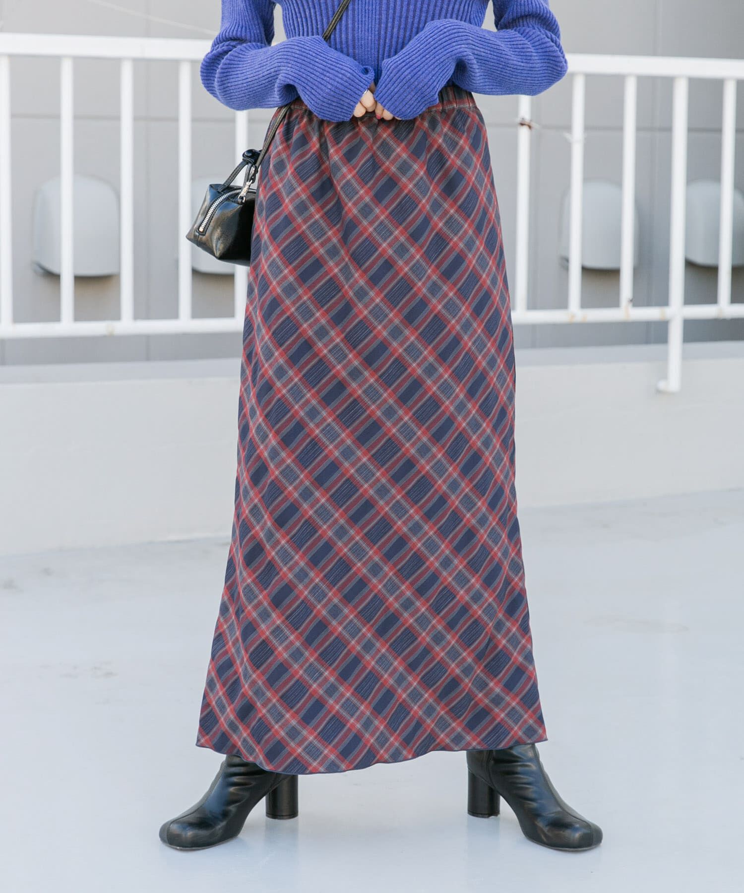  「チェックナロースカート(裏付)」|スカート|