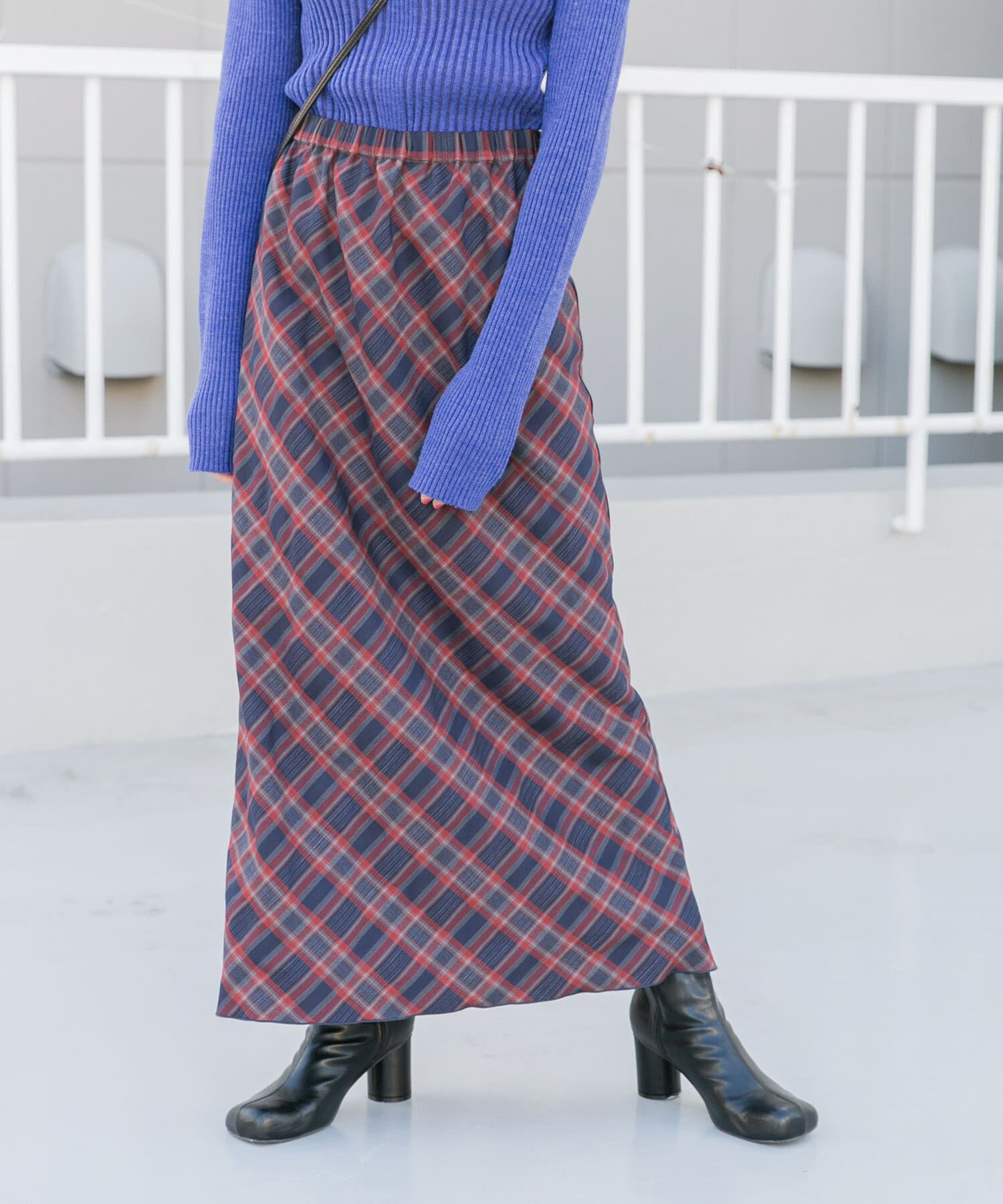  「チェックナロースカート(裏付)」|スカート|